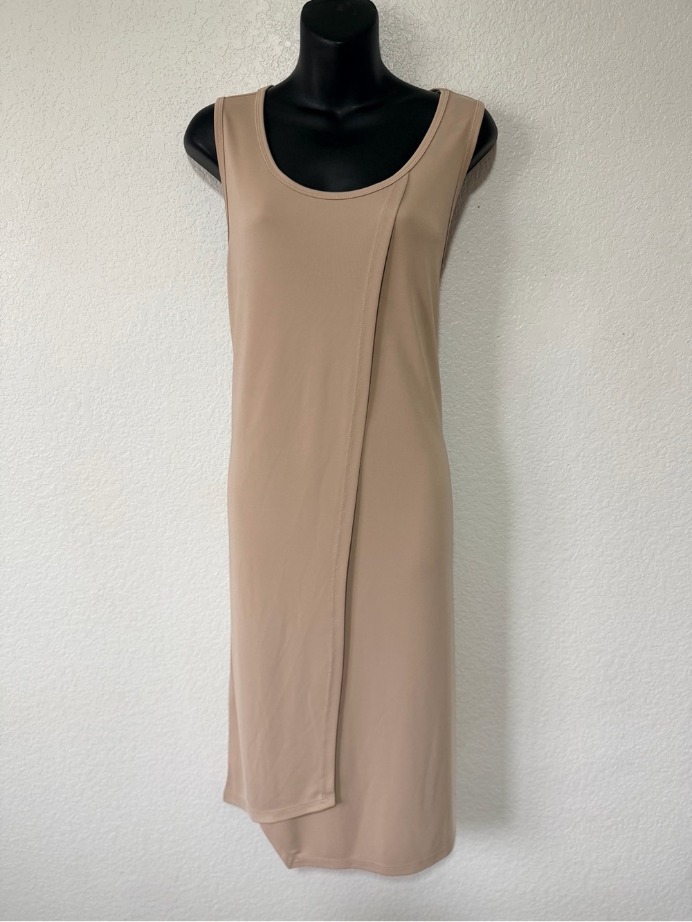 ✨ Minimalist Susan Graver Asymmetrical Nude Sleeveless Dress ✨